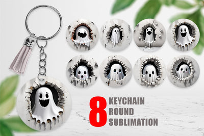 Keychain Ghost in Wall Sublimation artnoy 