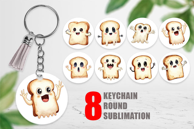 Keychain Ghost Toast Sublimation artnoy 