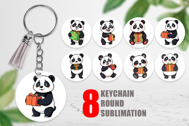 Keychain Gift Panda Sublimation artnoy 