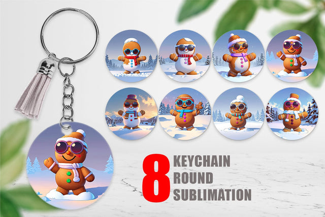 Keychain Gingerbread Christmas Sublimation artnoy 