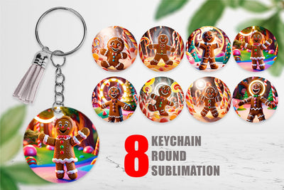 Keychain Gingerbread Man Sublimation artnoy 
