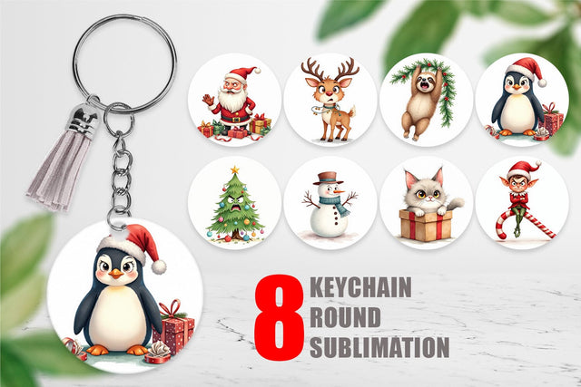 Keychain Glaring Christmas Crew Sublimation artnoy 