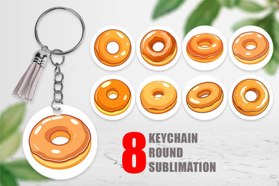 Keychain Glazed Donut Sublimation artnoy 