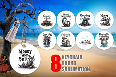Keychain Gloomy Siren Goth Summer Quote Sublimation artnoy 