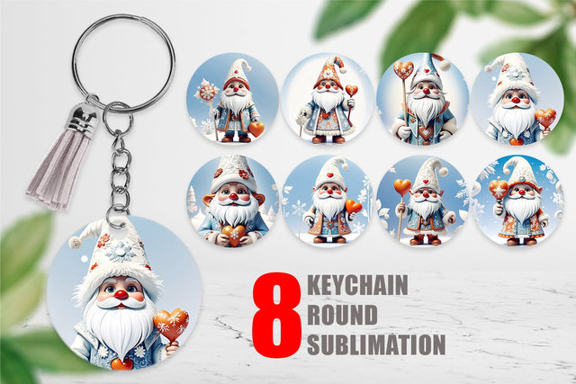 Keychain Gnome Christmas Sublimation artnoy 
