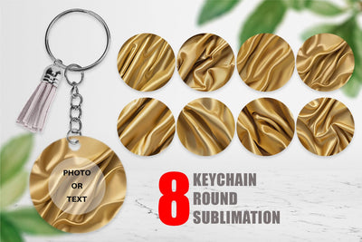 Keychain Gold Silk Pattern Sublimation artnoy 