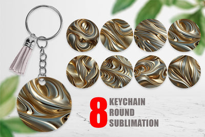 Keychain Golden Wave Sublimation artnoy 