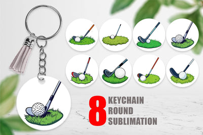 Keychain Golf Club Sublimation artnoy 