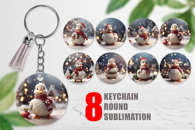Keychain Goose Christmas Sublimation artnoy 
