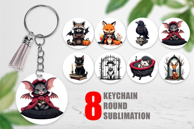 Keychain Gothic Baby Animals Sublimation artnoy 