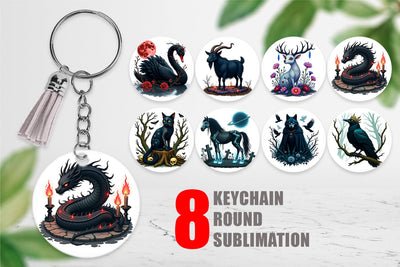 Keychain Gothic Enchanted Beasts Sublimation artnoy 