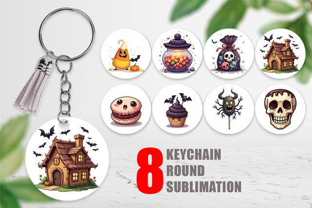 Keychain Gothic Halloween Candies and Treats Sublimation artnoy 