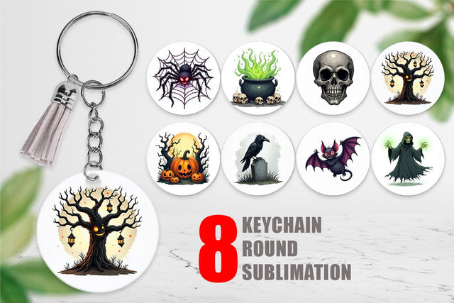Keychain Gothic Halloween Creatures Sublimation artnoy 