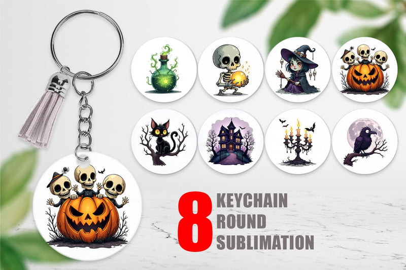 Keychain Gothic Halloween Set Sublimation artnoy 