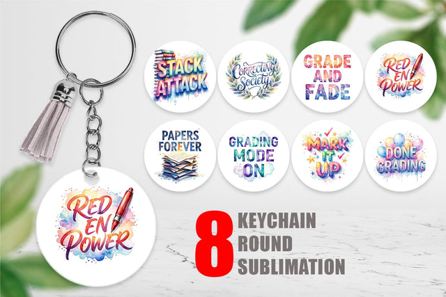 Keychain Grading Humor Quotes Sublimation artnoy 