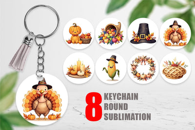 Keychain Grateful Gathering Sublimation artnoy 