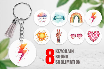 Keychain Groovy Boho Mama Sublimation artnoy 