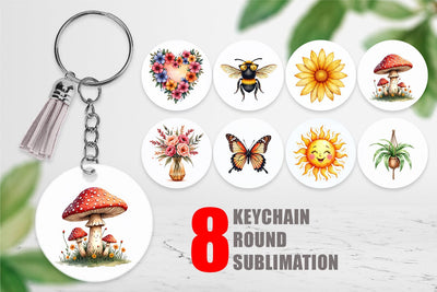 Keychain Groovy Garden Mama Sublimation artnoy 