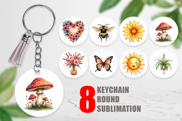 Keychain Groovy Garden Mama Sublimation artnoy 