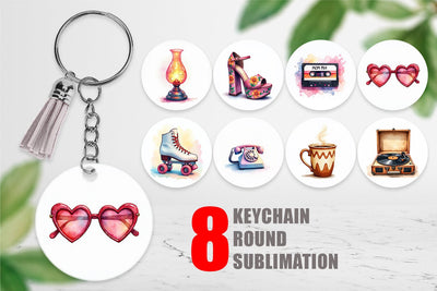 Keychain Groovy Retro Mom Sublimation artnoy 