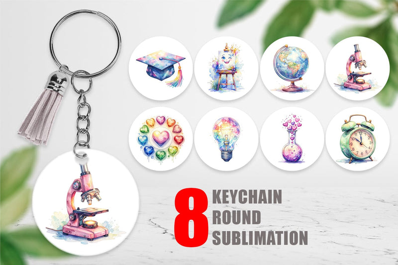 Keychain Groovy School Icons Sublimation artnoy 