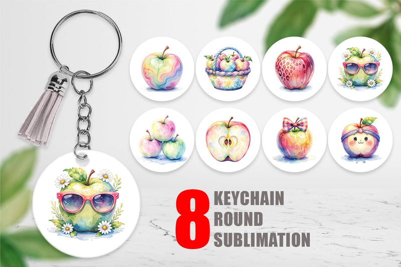 Keychain Groovy Teacher Apple Sublimation artnoy 