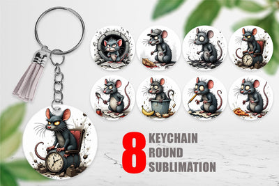 Keychain Grumpy Alley Rats Sublimation artnoy 