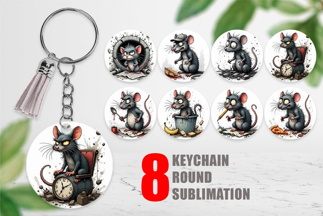 Keychain Grumpy Alley Rats Sublimation artnoy 