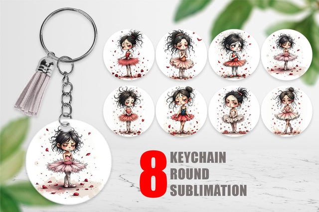 Keychain Grumpy Ballerina Chaos Sublimation artnoy 