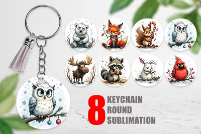 Keychain Grumpy Christmas Critters Sublimation artnoy 