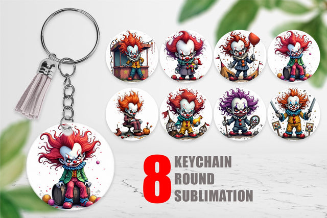 Keychain Grumpy Clown Sublimation artnoy 