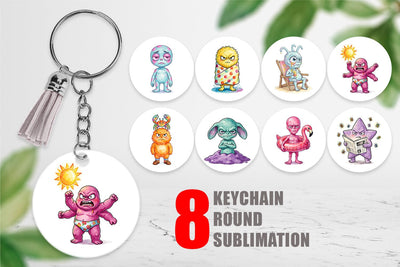 Keychain Grumpy Cosmic Vacation Sublimation artnoy 