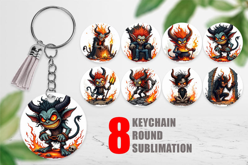Keychain Grumpy Demon Sublimation artnoy 