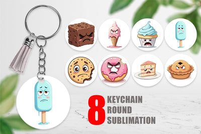 Keychain Grumpy Desserts Sublimation artnoy 