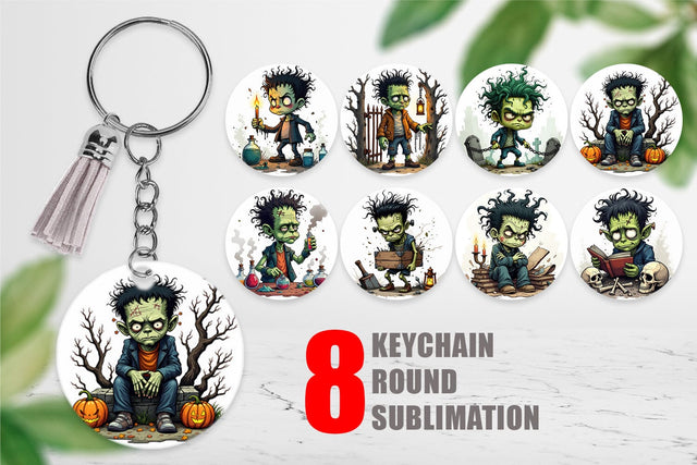Keychain Grumpy Frankenstein Sublimation artnoy 