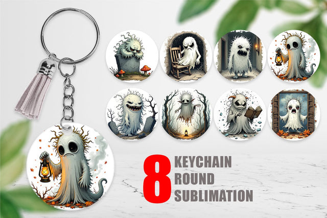 Keychain Grumpy Ghost Sublimation artnoy 