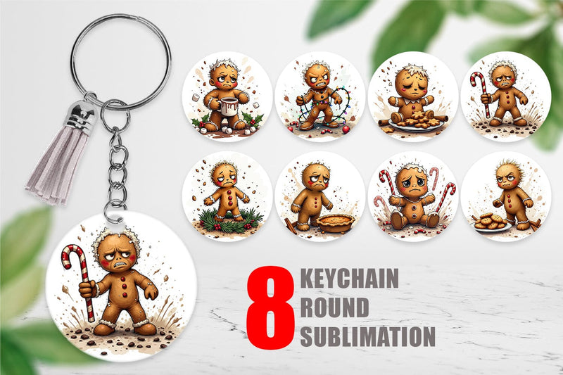Keychain Grumpy Gingerbread Gang Sublimation artnoy 