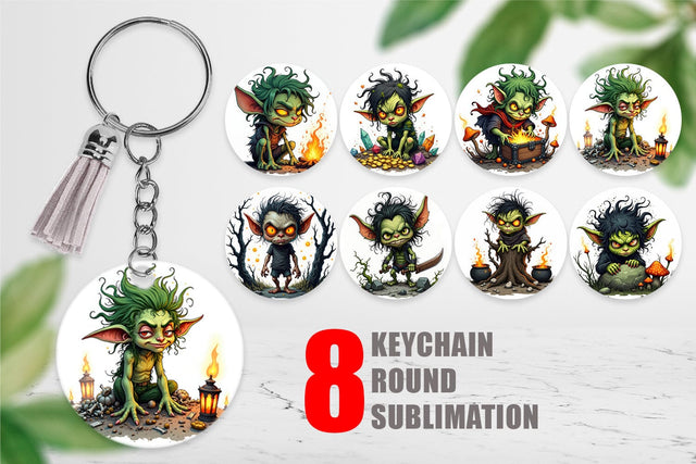 Keychain Grumpy Goblin Sublimation artnoy 