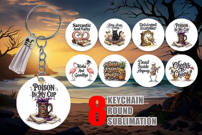 Keychain Grumpy Gothic Summerween Quote Sublimation artnoy 