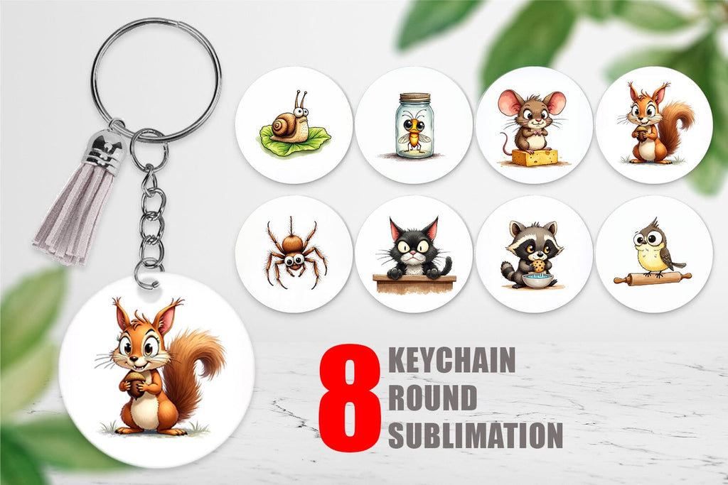 Keychain Grumpy Kitchen Critters - So Fontsy