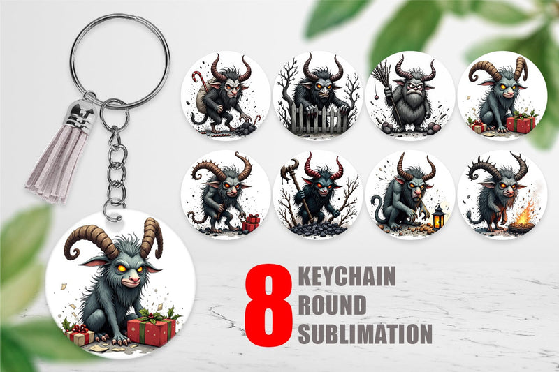 Keychain Grumpy Krampus Sublimation artnoy 