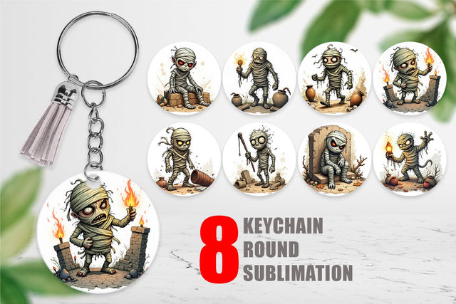 Keychain Grumpy Mummy Sublimation artnoy 