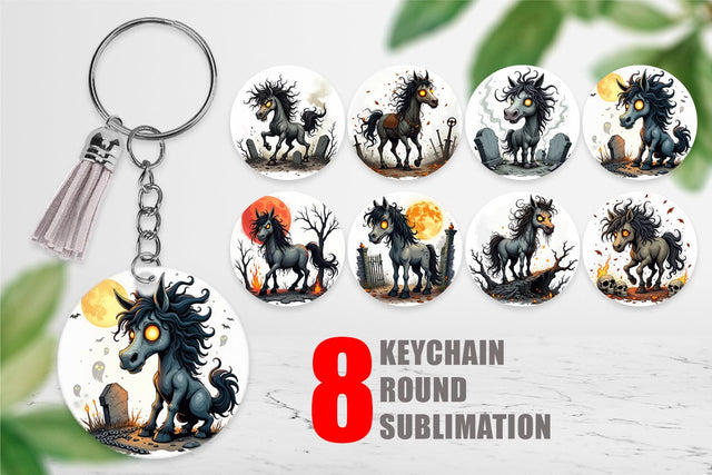 Keychain Grumpy Phantom Horse Sublimation artnoy 