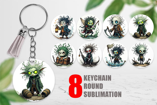 Keychain Grumpy Pirate Ghost Sublimation artnoy 