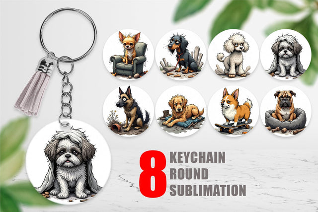 Keychain Grumpy Pooch Sublimation artnoy 