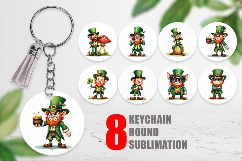 Keychain Grumpy Retro Leprechaun Sublimation artnoy 