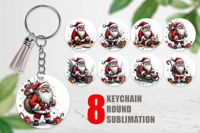 Keychain Grumpy Santa Sublimation artnoy 