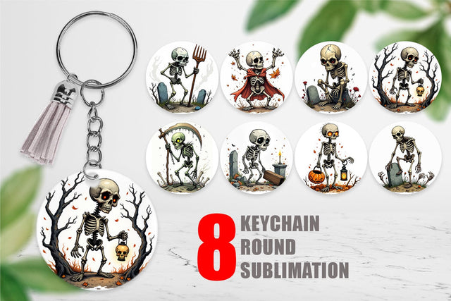 Keychain Grumpy Skeleton Sublimation artnoy 