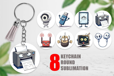 Keychain Grumpy Tech Gadgets Sublimation artnoy 