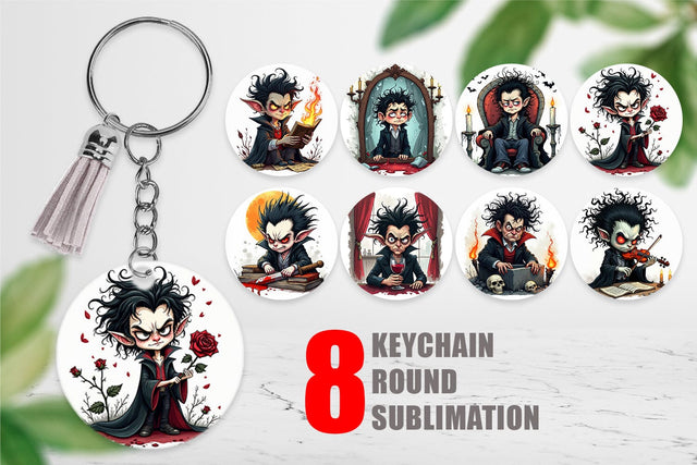 Keychain Grumpy Vampire Sublimation artnoy 